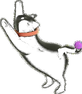 stretching black cat sticker
